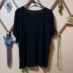 Torrid Black Flutter Sleeve Blouse